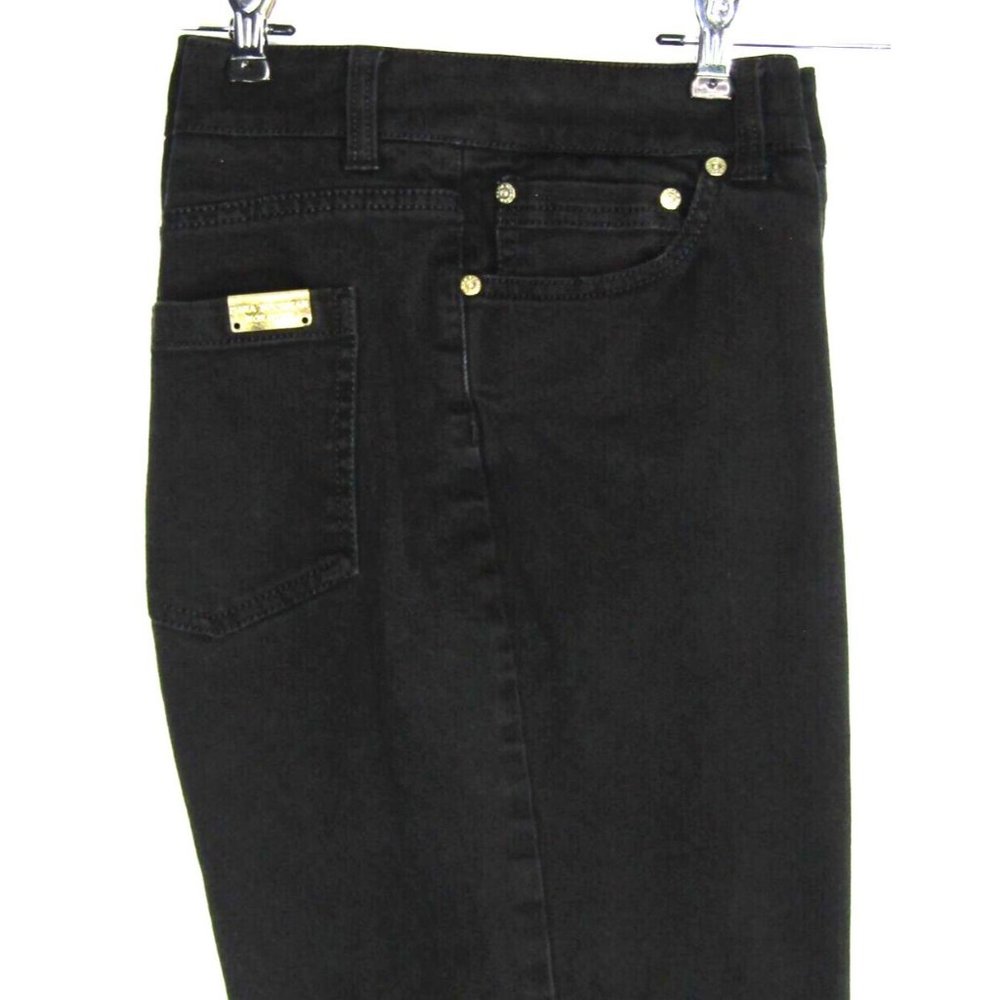 Dana Buchman Signature Womens Size 14 Mid Rise Black Stretch Denim BootCut Jeans